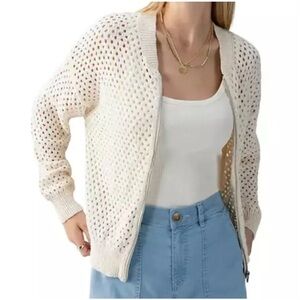 Sanctuary Open Knit Bomber Jacket - Small